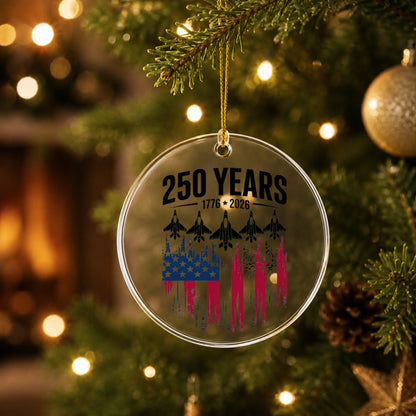 250 Years 1776-2026 Ornament American Flag Fighter Jets - SKU012