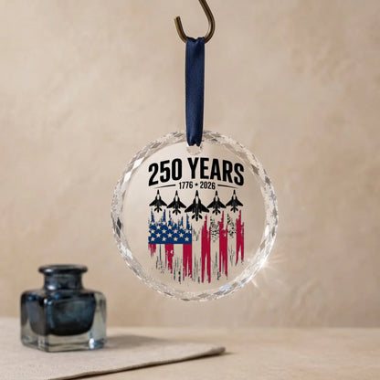 250 Years 1776-2026 Ornament American Flag Fighter Jets - SKU012