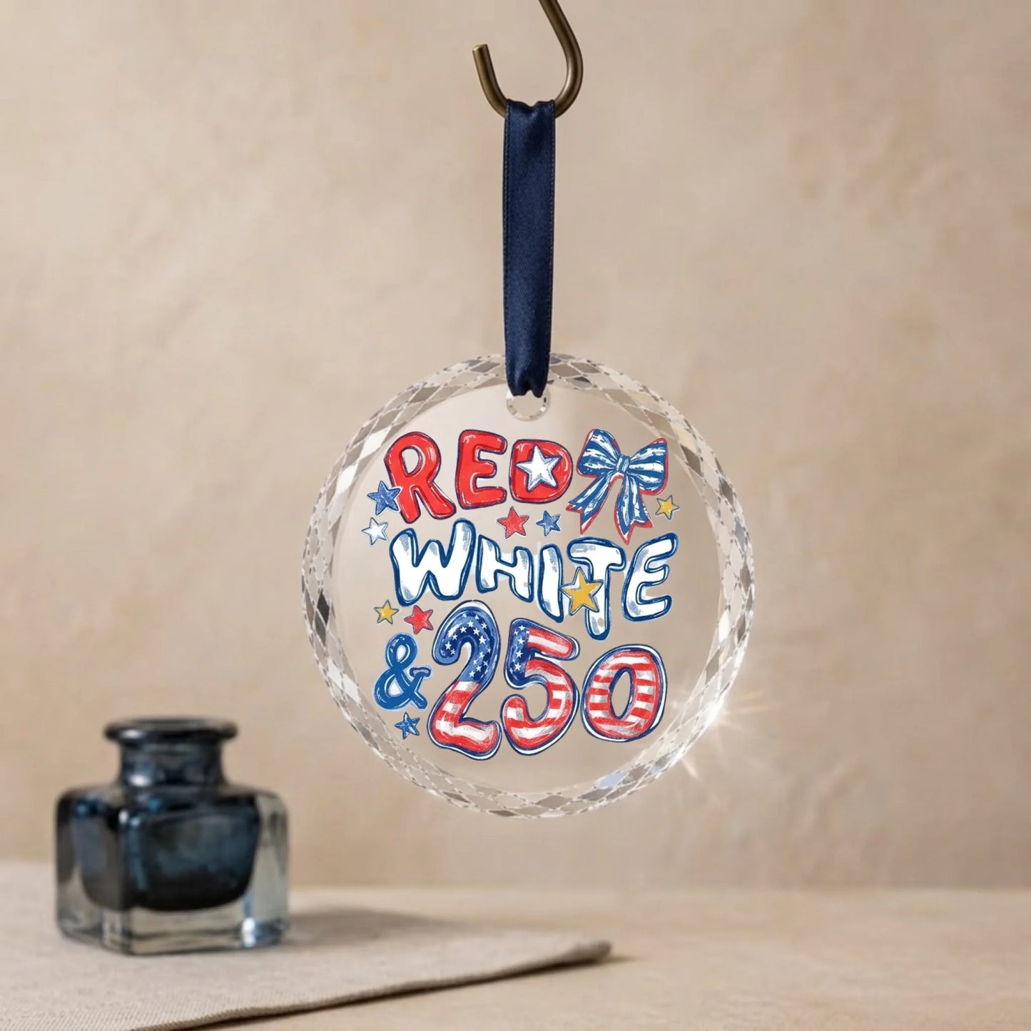 Red White and 250 Patriotic Ornament 4th of July 2026 Decor - SKU011