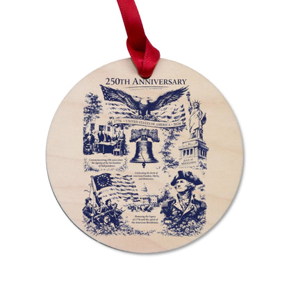 USA 250th Anniversary Vintage Ornament Liberty Bell Washington - SKU010
