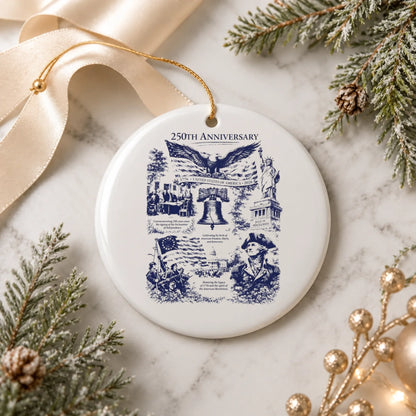 USA 250th Anniversary Vintage Ornament Liberty Bell Washington - SKU010