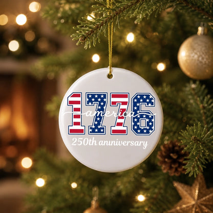 1776 America 250th Anniversary Ornament Patriotic Stars Decor - SKU008