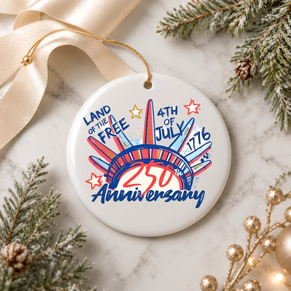 4th of July 250th Anniversary Ornament Statue of Liberty USA -SKU007