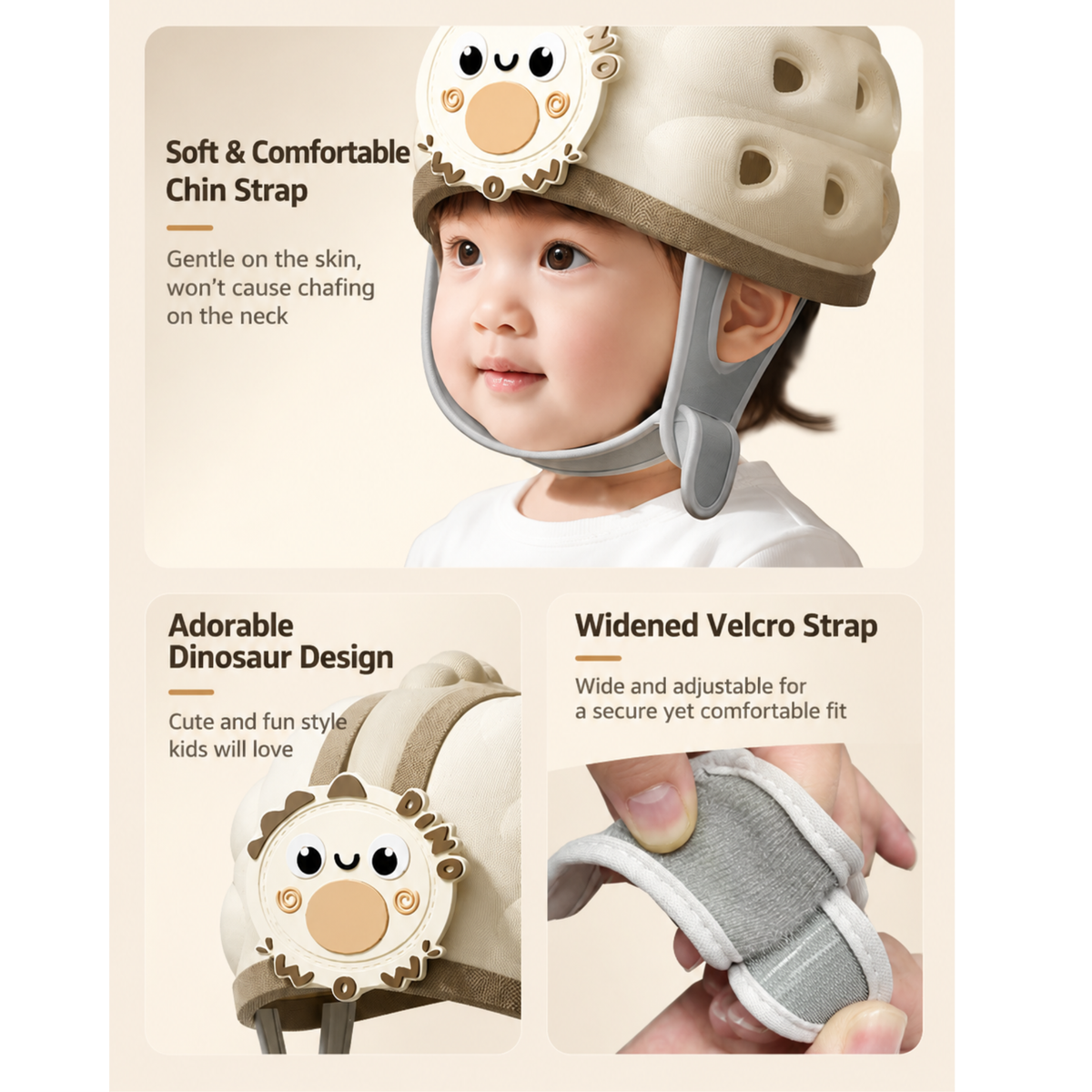 Baby Protective Safety Helmet – Lightweight Breathable Toddler Head Protection Hat for Crawling & Walking