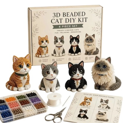 DIY Beaded Animal Kit, 3D Mini Pet Bead Keychain Making Kit, Handmade Bead Art Craft Kit, Cute Animal Jewelry & Creative DIY Craft