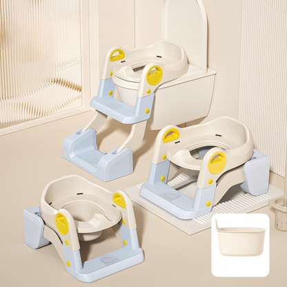 2-in-1 Toddler Potty Training Seat with Step Stool – Foldable Toilet Ladder with Handles & Non-Slip Steps