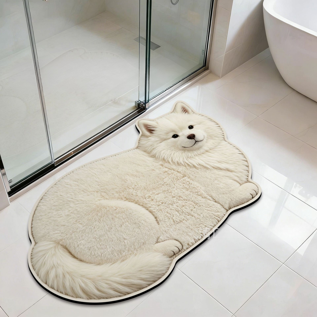 Cute Pet Diatomaceous Earth Entryway Mat, Non-Slip Bathroom Home Decor