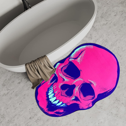 Halloween Cashmere Bathroom Door Mat Valentine's Day Non-Slip Foot Mat, Funny Lips Halloween Gift Home Decor