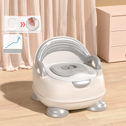 Toddler Potty Training Chair with Backrest & Handles – Portable Kids Toilet with Splash Guard, Removable Bowl & Anti-Slip Base