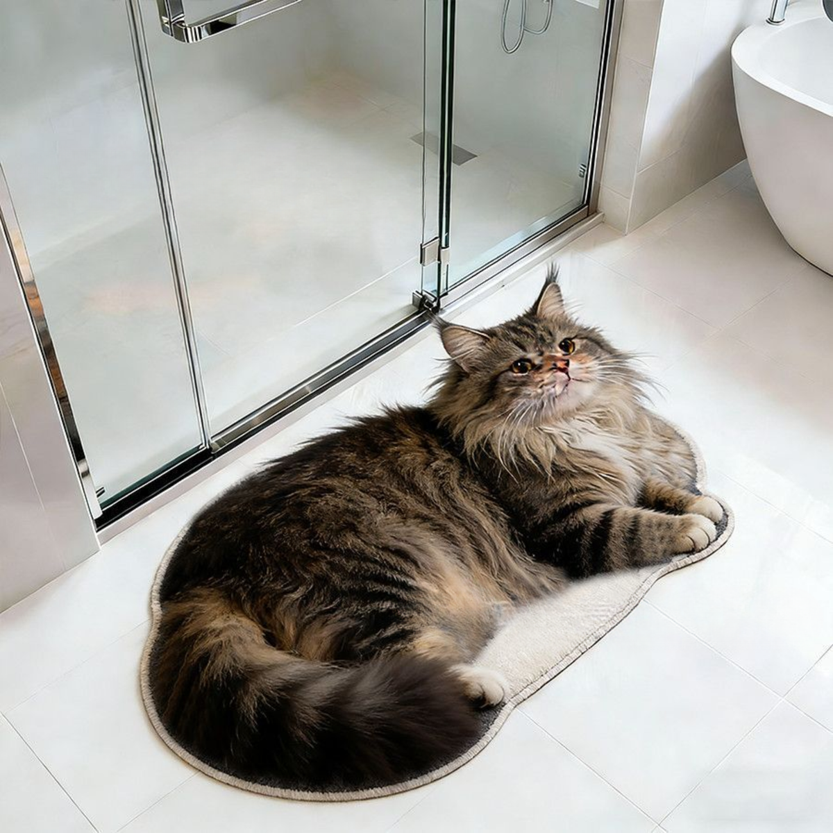 Cute Pet Diatomaceous Earth Entryway Mat, Non-Slip Bathroom Home Decor