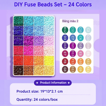 DIY Perler Beads 2.6mm – Complete Set with Iron, Pegboards, Ironing Paper & Creative Craft Toys