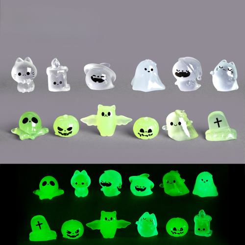 Micro Landscape Luminous Halloween Creative Cute Ghost Devil Pumpkin Decorations DIY Accessories Resin Small Ornaments
