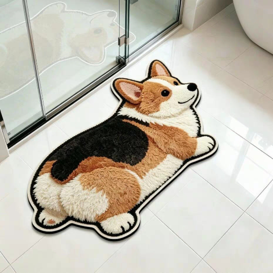 3D Dog Doormat, Funny Puppy Entrance Mat, Cute Animal Door Mat for Bedroom Bathroom & Home Decor