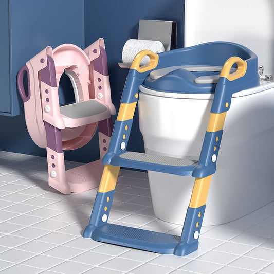 Toddler Potty Training Seat with Ladder – Adjustable Kids Toilet Seat with Non-Slip Steps & Handles