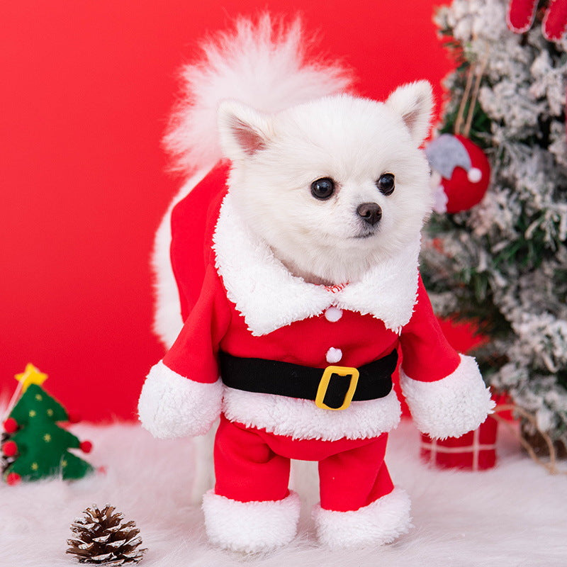 Pet Christmas Clothes Dog Teddy Autumn Winter Cape Cat Cape Clothes Birthday Party Decoration Costume Dog