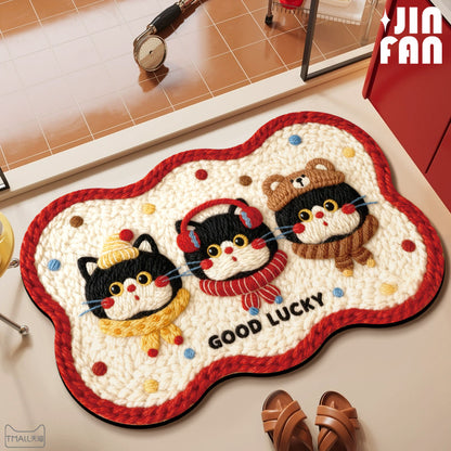 Cartoon Cat Diatom Mud Floor Mat Bathroom Sink Non-Slip Home Decor