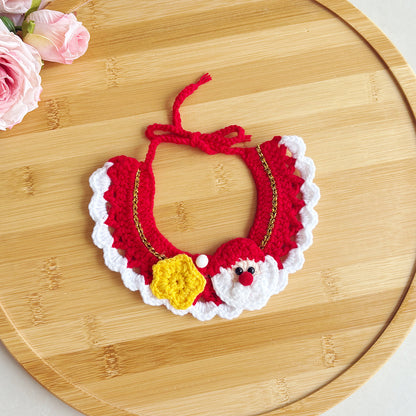 Pet Christmas Scarves, Cat Scarves, Dog Bibs, Accessories, Yarn Santa Bibs