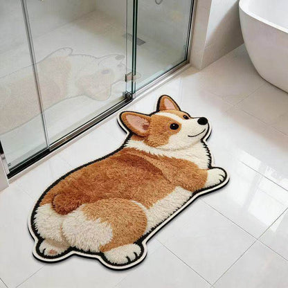 Diatom Mud Cute Pet-Themed Diatomaceous Earth Mat for Bathroom