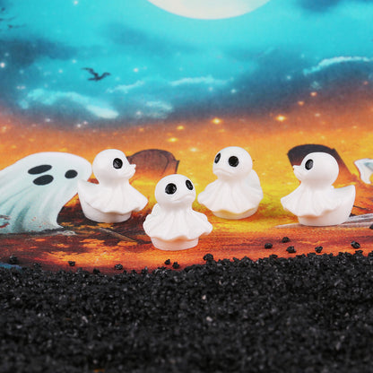 Quirky Ghost Duck Halloween Decoration Creative Devil Skull Duck Resin Desktop Ornament