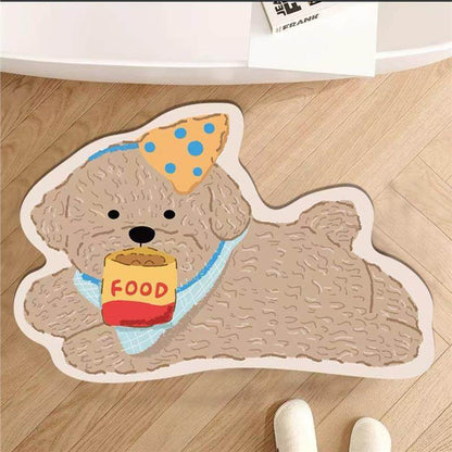 Funny 3D Dog Door Mat, Realistic Puppy Doormat, Cute Animal Rug for Entryway Bedroom & Bathroom