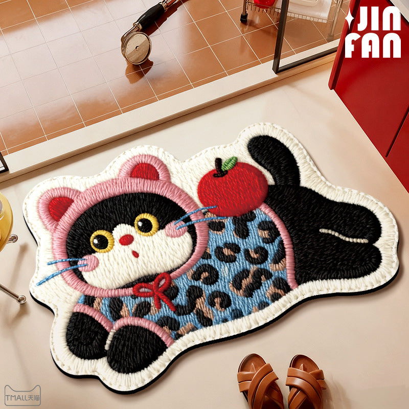 Cartoon Cat Diatom Mud Floor Mat Bathroom Sink Non-Slip Home Decor