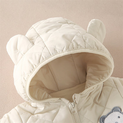 Warm Baby Fleece Romper – Cute Hooded Jumpsuit for Newborns & Growing Toddlers