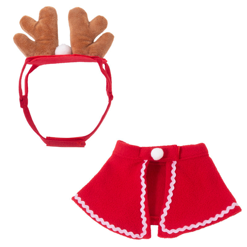 Pet Cat and Dog Hat Headwear Christmas Scarf Cloak Transformation Cloak Christmas Pet Clothes