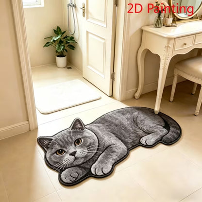 Imitation Cashmere Cute Pet-Themed Carpet for Entryway, Faux Cashmere Foot Mat Home Decor