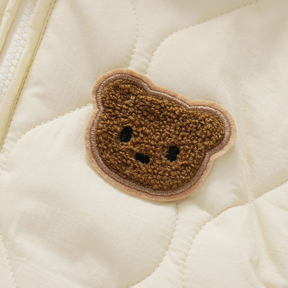 Little Bear Baby Jumpsuit – Adorable Hooded Fleece Romper for Newborns & Toddlers