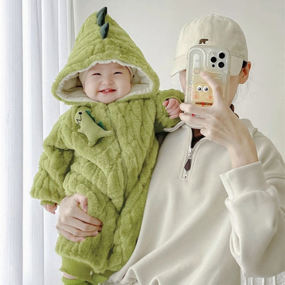 Fluffy Baby Hooded Jumpsuit – Cute Cozy One-Piece Outfit for Babies 0–3 Years