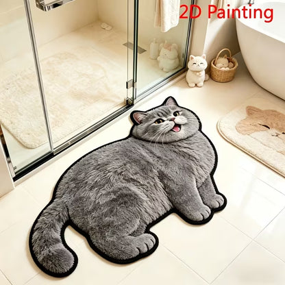 Imitation Cashmere Cute Pet-Themed Carpet for Entryway, Faux Cashmere Foot Mat Home Decor