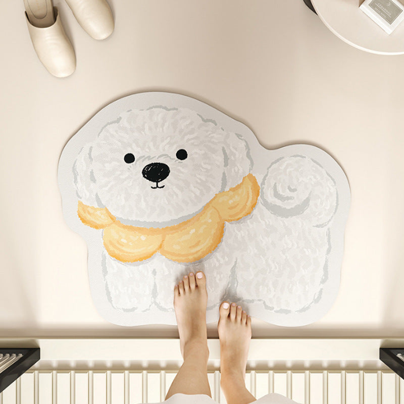 Funny 3D Dog Door Mat, Realistic Puppy Doormat, Cute Animal Rug for Entryway Bedroom & Bathroom