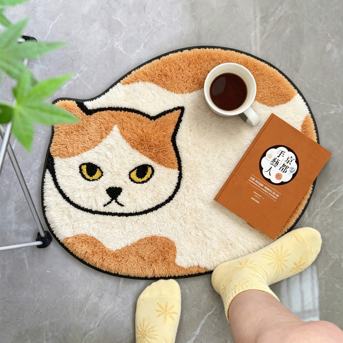 Cute Animal Door Mat, 3D Cat Printed Doormat, Funny Kitten Rug for Bedroom Bathroom & Entrance Decor