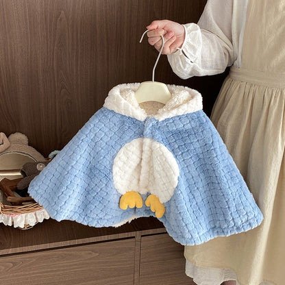 Cute Duck Baby Fleece Hooded Cloak – Cute Cozy One-Piece Romper