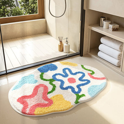 Cute Bathroom Non-Slip Mat, Funny Shaped Velvet Foot Mat, Home Bathtub Mat Home Decor
