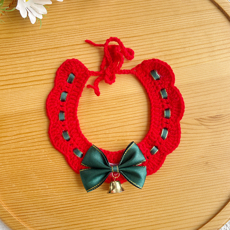 Pet Christmas Scarves, Cat Scarves, Dog Bibs, Accessories, Yarn Santa Bibs