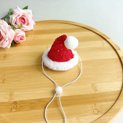 Cat Christmas Outfits Pet Christmas Scarf for Medium and Large Dogs Christmas Hat Warm Dress-Up Dog Collar