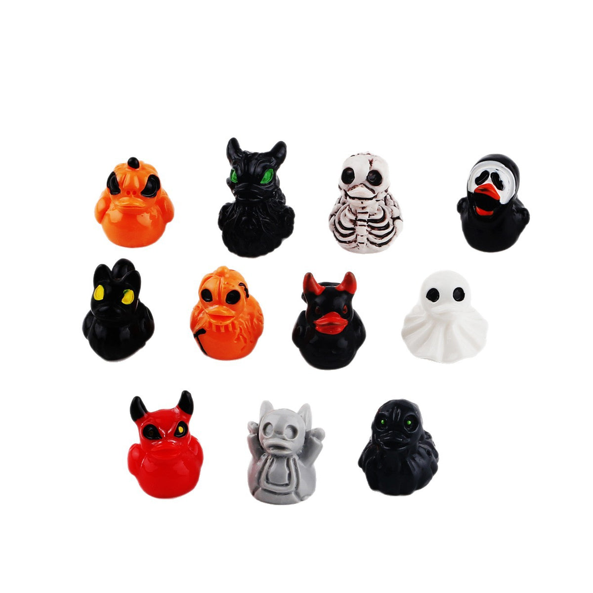 Quirky Ghost Duck Halloween Decoration Creative Devil Skull Duck Resin Desktop Ornament