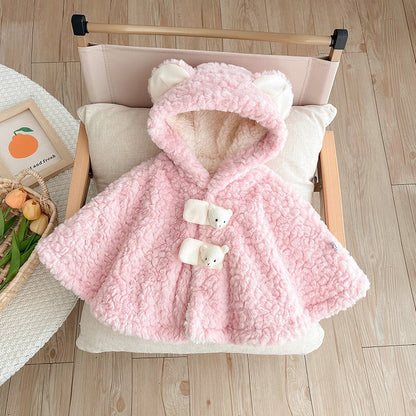 Cozy Bunny Baby Outfit – Soft Hooded Fleece Cloak for Babies & Toddlers