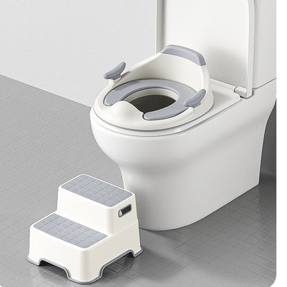 Toddler Potty Training Seat with Step Stool – Soft Cushioned Toilet Seat, Splash Guard & Non-Slip Kids Bathroom Set