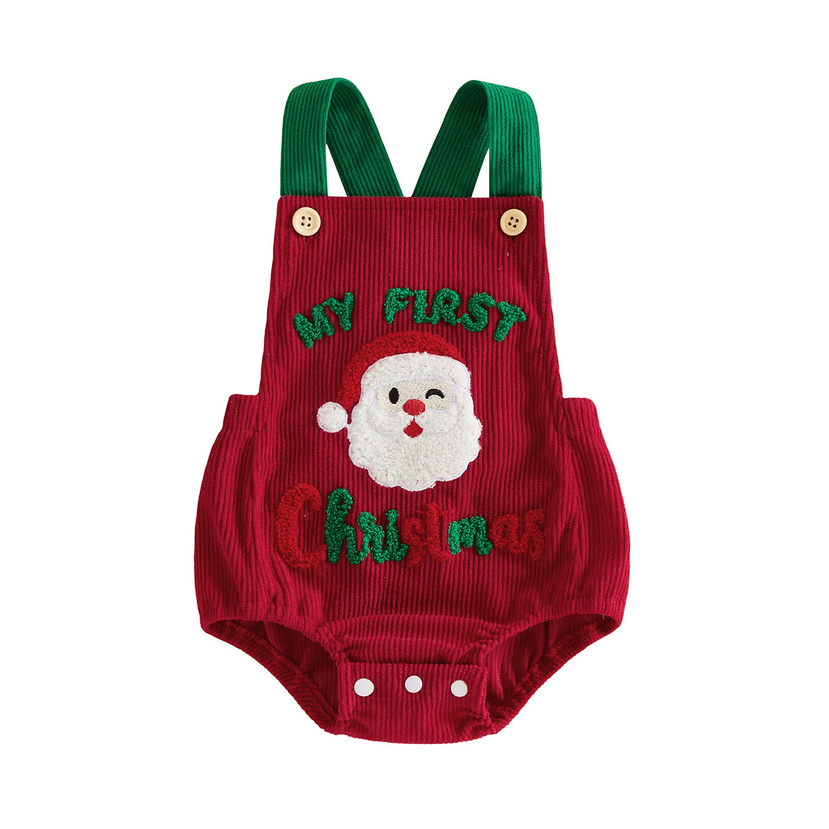 Christmas Cute Baby Jumpsuit, Boys and Girls Santa Claus Towel Embroidered Romper Jumpsuit