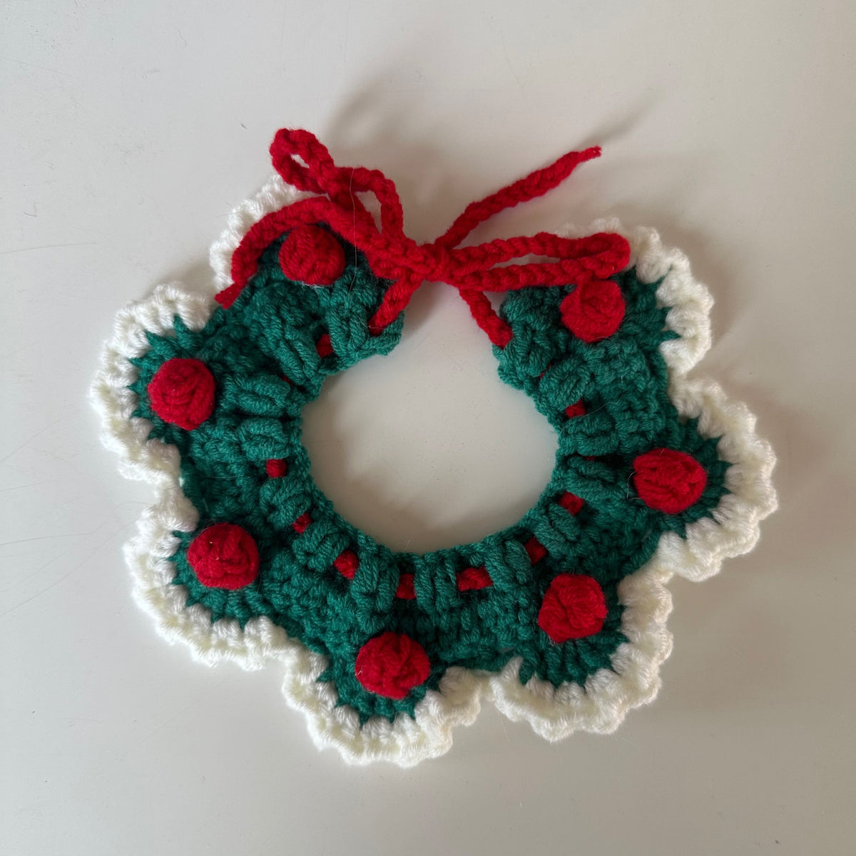Christmas Cat Scarf, Dog Scarf, Saliva Towel, Small Size Dogs Pet Wool Collar, Hand-Knitted Accessories