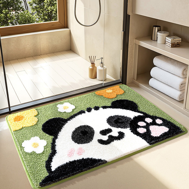 Cute Bathroom Non-Slip Mat, Funny Shaped Velvet Foot Mat, Home Bathtub Mat Home Decor