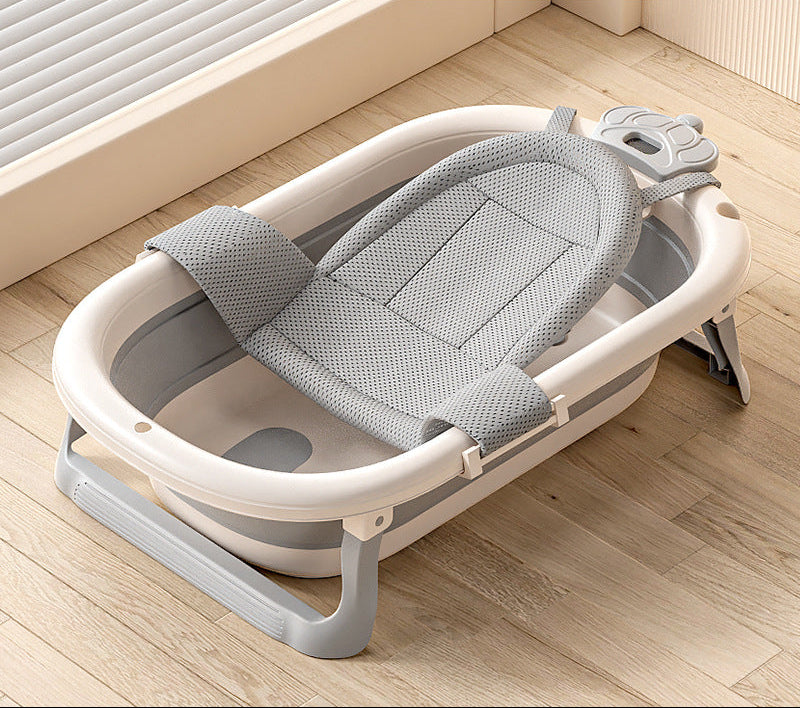 Foldable Baby Bathtub with Temperature Display & Bath Support – Space Saving Infant Toddler Tub with Non-Slip Legs
