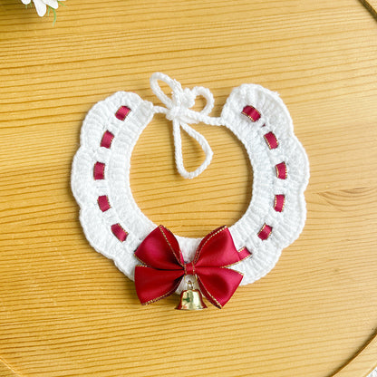 Pet Christmas Scarves, Cat Scarves, Dog Bibs, Accessories, Yarn Santa Bibs