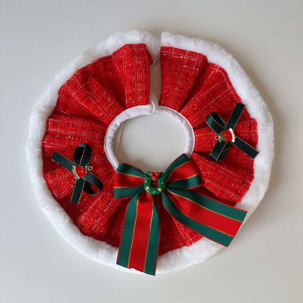 Christmas Cat Scarf, Dog Scarf, Saliva Towel, Small Size Dogs Pet Wool Collar, Hand-Knitted Accessories
