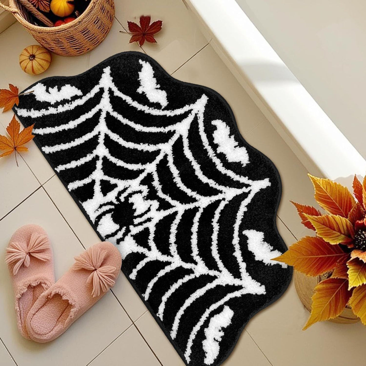 Halloween Alien-Shaped Faux Cashmere Floor Mat, Happy Halloween Funny Gift Home Decor