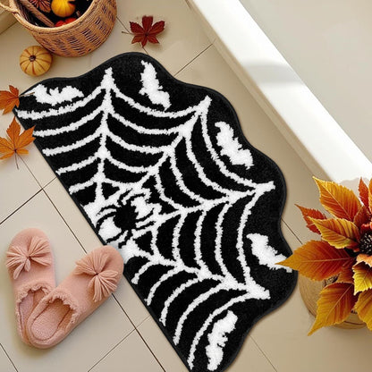 Halloween Alien-Shaped Faux Cashmere Floor Mat, Happy Halloween Funny Gift Home Decor
