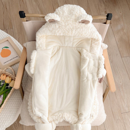Baby Animal Fleece Jumpsuit – Soft Hooded Romper for Newborns & Toddlers