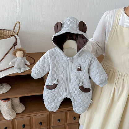 Adorable Animal Hooded Jumpsuit – Soft Cozy Baby Romper for Newborns & Toddlers
